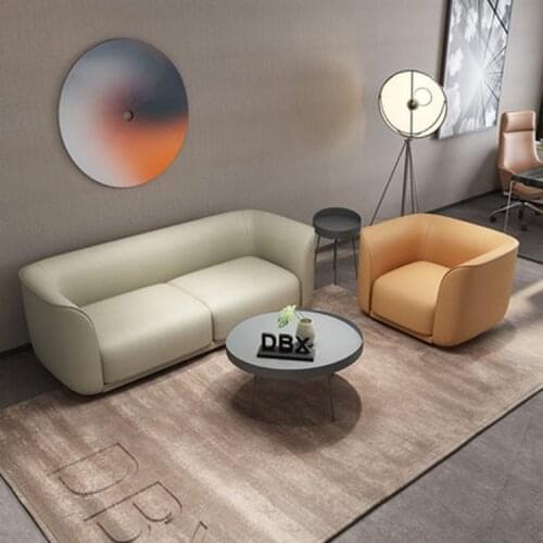Office Reception Area SOFA SET Reception Leisure Creative Triple Simple Modern Tea Table Packaged Combination PU Sofa