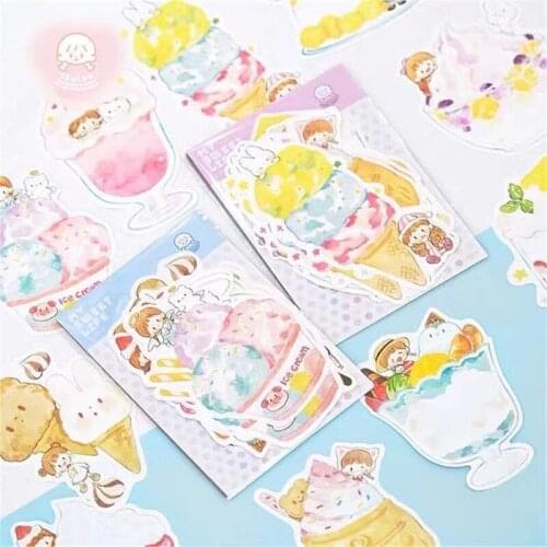 Lovely Ice Cream Girl Memo Set for Card Making DIY Scrapbooking Plan Pad Bullet Journal Note