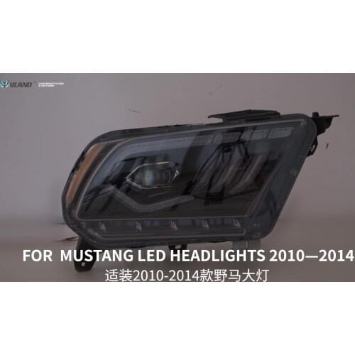 VLAND Factory Full LED Projector Headlights Front Lamp Car Auto Lamp For Ford Mustang Head lights 2010-2014