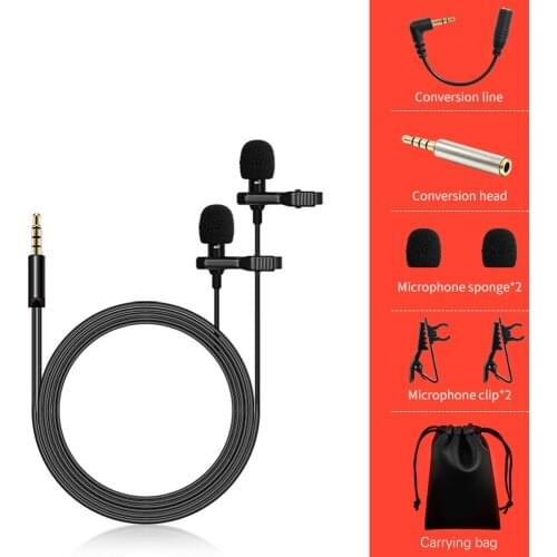 Portable Mini Mic Lavalier Microphone Lapel Clip-on Condenser Mini Mic 3.5mm TRRS Plug for Video Music Interview Recording