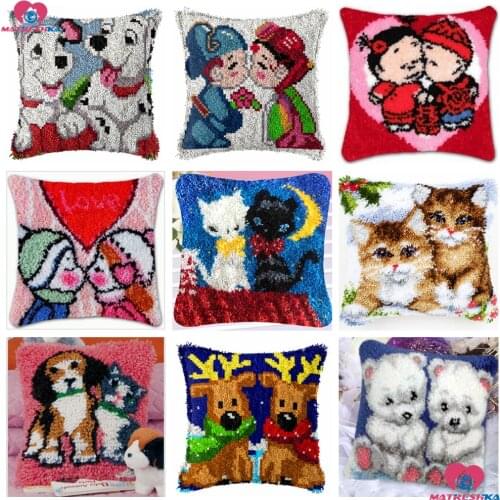 Dropshipping Latch Hook kits Pillow Diy Handmade Printed Canvas Cushion Latch Hook Rug Kits DIY Unfinished kits Wedding decor