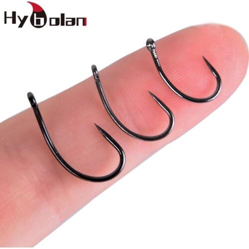 HYBOLAN Fly Fishing Hooks 50Pcs Carp Single hook High Carbon Steel Sharp Durable Fishhooks Accessories Tackle Pesca 8# 10# 12