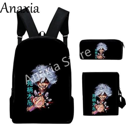 Shigaraki tomura Merch backpack set 3 pieces lightweight youth school bag 3D printing messenger bag pencil case for female