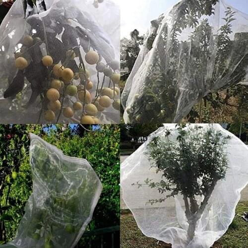 Garden Bugs Barrier Netting Plant Cover with Drawstring Bird Barrier Netting Mesh Tree Covers for Plant Fruits Flower Vegetables