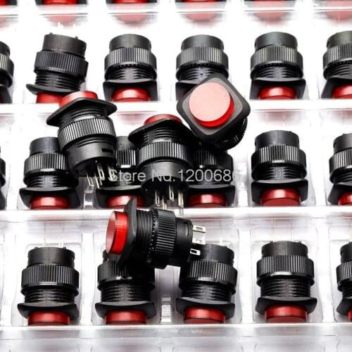 Self - locking switch with light button switch / R16-504AD cabinet - shaped 16MM 3A / 250V red