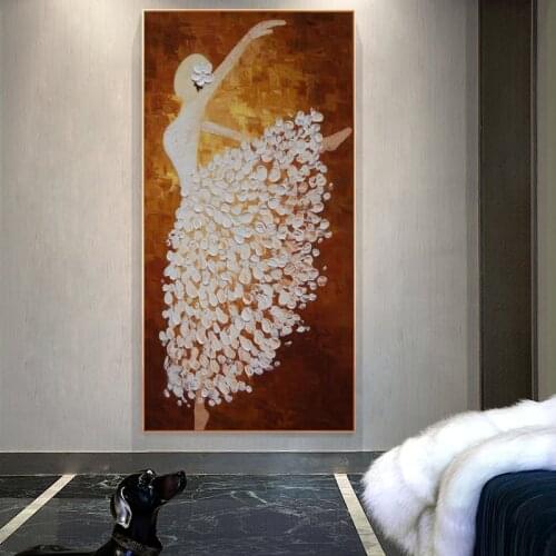 Modern Abstract Oil Painting Posters and Prints on Canvas Wall Art Abstract Ballerina Pictures for Living Room Decor No Frame