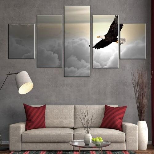 Modern Canvas Wall Art 5 Pieces Eagle Pictures HD Printed Painting Poster for Living Room Modern Artwork Home Decor