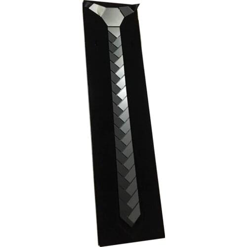 Slim Necktie Vintage Mirror Skinny Ties Satin Silk Feel Plaid Walnut Wood Tie Floral Bling Accessory Pocket square handkerchief