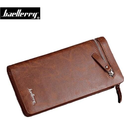 Top Quality Leather Men Wallets Multi-function Long zipper Male Clutch With phone Pocket Coin Purse Card Holder