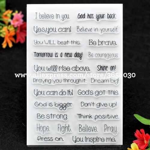 I believe in you Don't give up Be strong Scrapbook DIY photo cards rubber stamp clear stamp transparent stamp 11x16cm 8052829