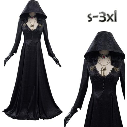 Halloween Costume for Women Evil Medieval Dress Outfits Wizard Long Dress Sets Steampunk Cosplay Costume