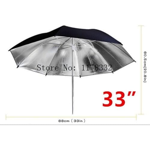 33" 83 cm Black Silver Photo Light Studio reflector Umbrella for studio flashes