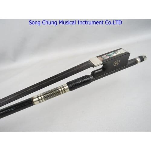 1pcs powerful plaid black black Horsehair # Carbon fiber viola bow 7974
