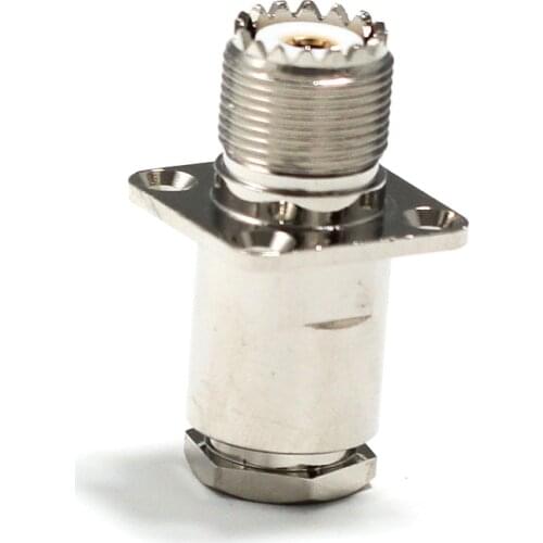 1pc New RF UHF Female Jack Connector With For RG8,RG213,LMR400 4-hole panel mount Nickelplated Wholesale