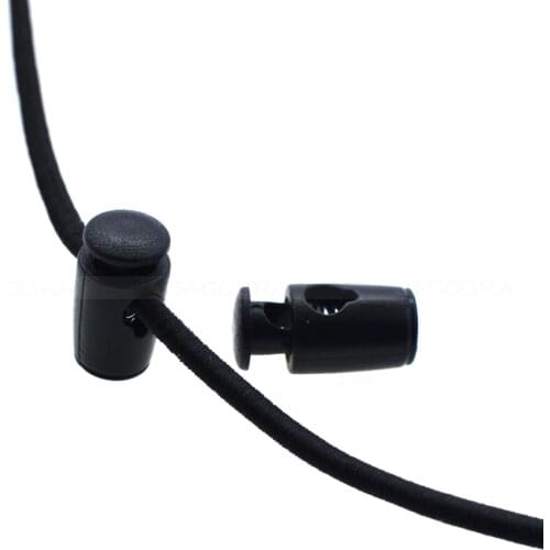 10pcs Cord Lock Stopper Cylinder Barrel Plastic Black Toggle Clip For Garment Accessories/Bags/Shoe Lace