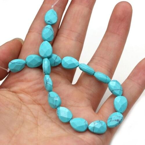 18pcs Water Drop-shaped Natural Stone Beads White Agates Bracelet Necklace Jewelry For DIY Jewelry Birthday Gifts Size 8x11x5mm