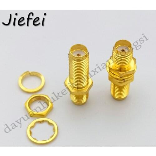 50-400 PCS SMA Female to SMA Female Bulkhead Straight RF Coaxial Adapter Connector