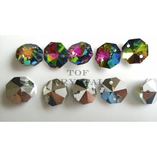 600Pcs 14MM Multicolored crystal Octagonal beads Diy garland strands wedding decoration chandelier