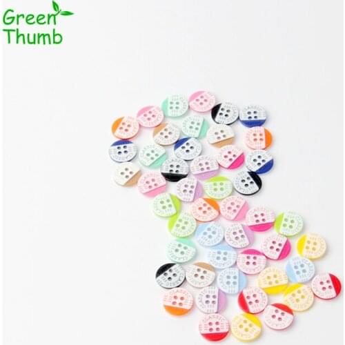 800pcs 4 Holes Colored Childrens Buttons 12.5mm Classic Lettering Resin Button for Shirt Sweater DIY Material