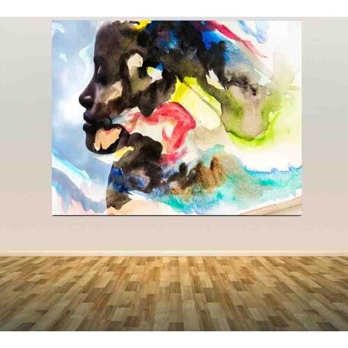 African Art Black Woman Abstract Graffit Oil Painting Canvas Cuadros Posters Print Scandinavian Wall Art Picture for Living Room