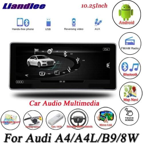 Car Android Multimedia System For Audi A4/A4L B9 8W 2016 2017 2018 Radio GPS Navigation Player Carplay Androidauto Video