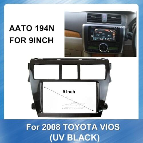 Car Radio Frame Panel for Toyota Vios 2008 UV BLACK Stereo Panel Dashboard Kit Refitting Installation Frame Bezel Accessories