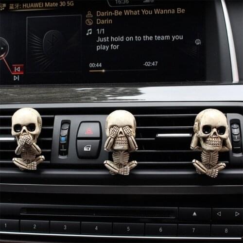 Car Air Freshener Holder Perfume Clip Creative Design Skull Automotive Interior Trim for Car Air Environment Fresher