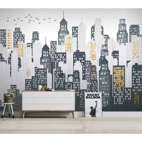 Wellyu Customized large 3d mural modern minimalist urban architecture geometric TV background living room background wallpaper