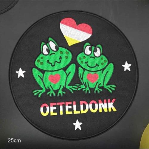 Big Size Frog Iron On Patches Embroidered Clothes Patch For Clothing Clothes Oeteldonk