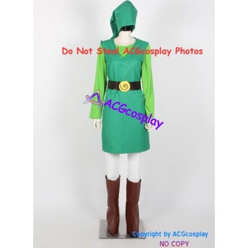 Toon Link Cosplay Costume Green Version costume Include Boots Covers