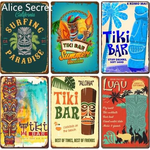 Home Bar Decor Metal Tin Sign Pub Bar Party Metal Plates Decor Surf Metal sign Poster Wall tin signs gift