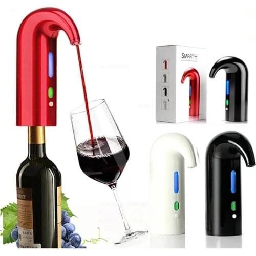 Electric Wine Pourer Wine Aerator Portable Pourer Instant Wine Decanter Dispenser Pump One-Touch Automatic USB Rechargeable