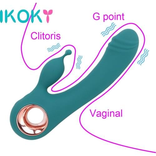 IKOKY Dildo Rabbit Vibrator Vaginal Anal Massager Sex Toys for Women 10 Frequency G Spot Clitoris Stimulation Female Masturbator