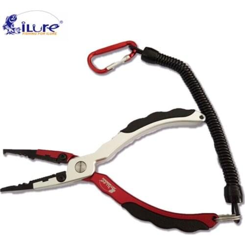 ILure Aluminum Light Fishing Pliers+Fishing Rope Dual Grip Corrosion Resistance Fishing Accessories Fishing Tools
