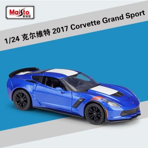 Maisto 1:24 Corvette 2017 Corvette Grand Sport blue simulation alloy car model collection gift toy