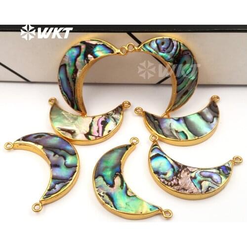 WT- P884 Tiny Abalone Shell Jewelry Paua Shell Pendant ,Shell Jewelry Boho Style for Necklace making