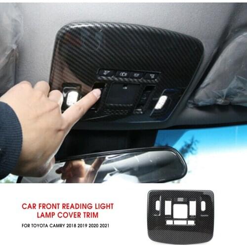 For Toyota Camry 2018-2021 Auto Interior Accessories Carbon Fiber Style Front Reading Light Lamp Cover Trim