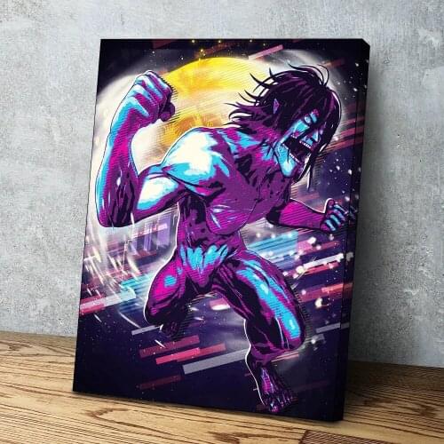 Wall Art Attack on Titan Japan Anime Canvas Painting Modern Home Decor Eren Jaeger Poster Living Room Modular Pictures Framework