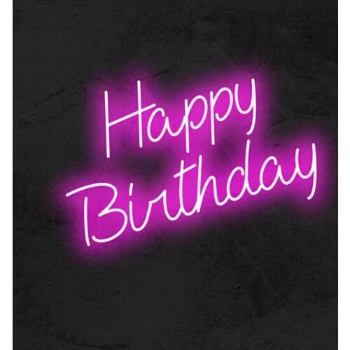 Custom Made Happy Birthday LED Neon Sign Wall Lights Party Wedding Shop Window Restaurant Decoration