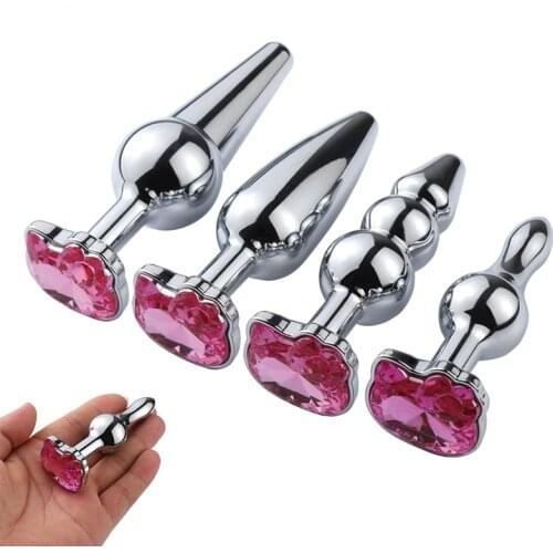 New with Diamond Anal Plug after Argentina Small Medium Large Smooth Metal Anal Plug Sex Toys Products Anal Plug Gay Beads
