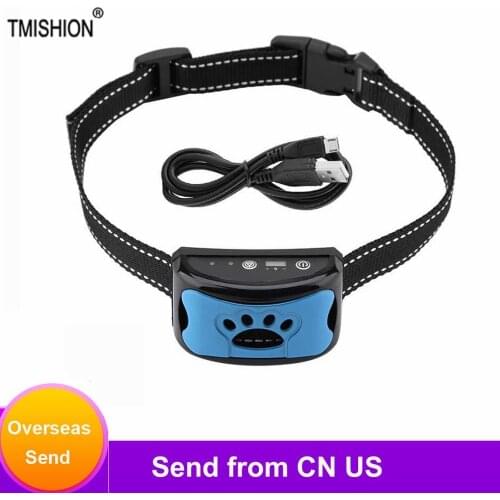 Training Anti Bark Collar for Pet Dog Waterproof USB Control Train Stop Barking Dogs Ultrasonic Training Collars