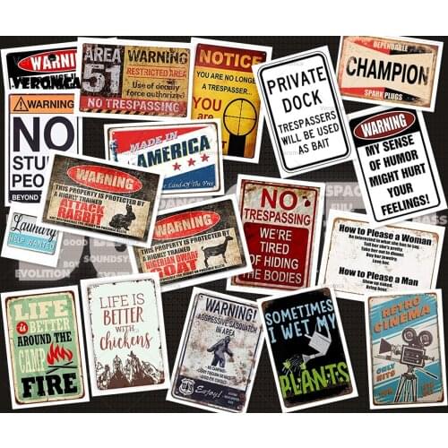 Beware Poster Plates Sign Warning Fallout Metal Plaque Vintage No Trespassing Metal Signs Tin Sign Farmhouse Wall Home Decor