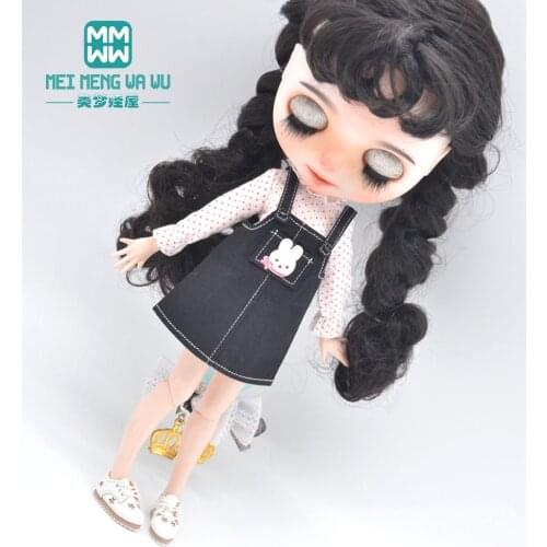 Fits 28-30cm Blyth Azone OB23 OB24 Toys doll accessories Fashion rabbit cartoon strap dress