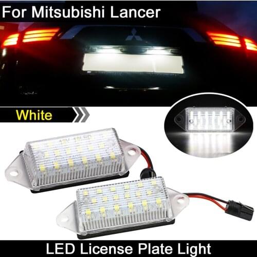2Pcs For Mitsubishi Lancer 2003-2017 Lancer Evolution X 2007-2016 White LED License Plate Light Number Plate Lamp