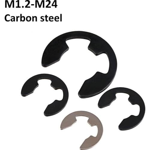 Bowed E-style rings Bowed Side-Mount External Retaining Rings Carbon Steel M1.2-M24
