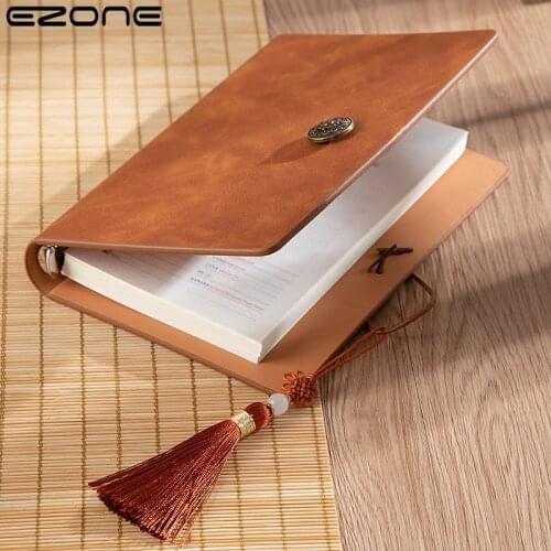 EZONE A6 Retro Notebook Chinese Style Tassels Notepad Personality Student Stationery Back To School 2021 Imitation Leather Gift