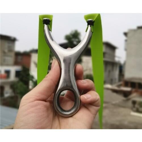 Solid Titanium Steel Flying Tiger Flat Leather Slingshot Recurve Slingshot Outdoor Sports Precision Stainless Steel Flat Rubber