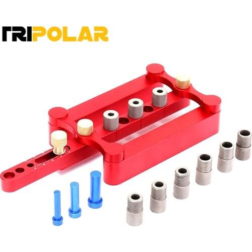 6/8/10mm Self-centering Woodworking Doweling Jig Drill Guide Wood Dowel Puncher Locator Tools Kit for Carpentry