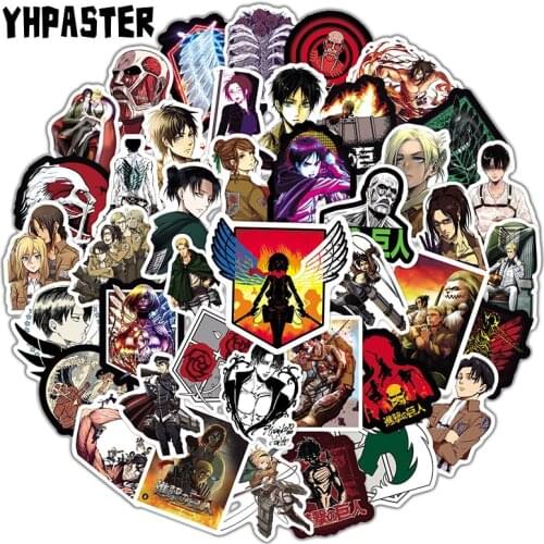 10/30/50pcs/pack Attack On Titan Anime Stickers Cartoon Sticker For Skateboard Motorcycle ScrapbookDiy Laptop Snowboard Luggage