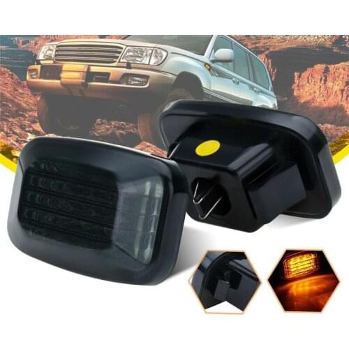 1 Pair LED Side Marker Fender Lights 7000K Side Turn Signal Light for Toyota Land Cruiser 70/80/100 Series Signal Lamp Assembly
